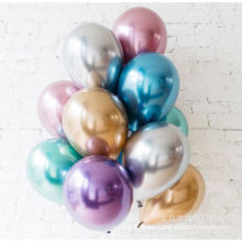 Factory sale Party&wedding high quality 12 inches Metal balloon colorful peal metallic latex balloons decoration Chrome balloons